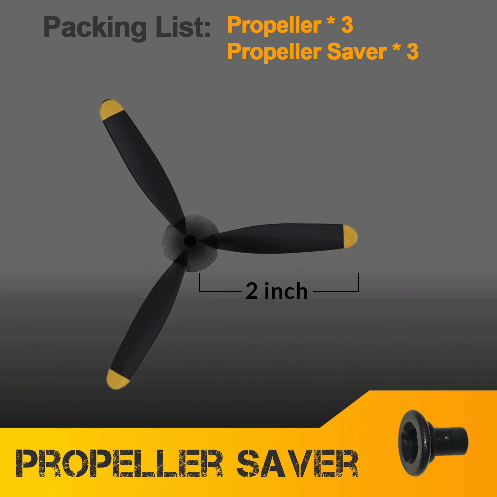 3PCS 3-Blade Propeller,Compatible for Spitfire/FW190 RC Plane with Saver Adaptor