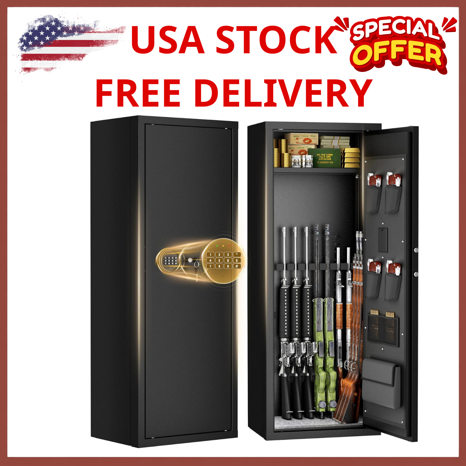 12-15 Gun Safe for Rifles, Fireproof Gun Safe for Rifles and Pistols