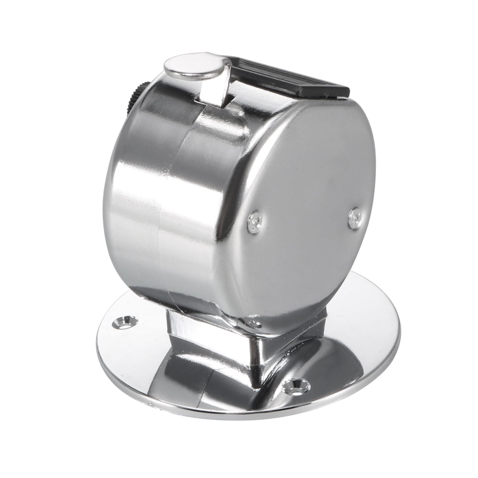 Portable Silver Tone Round Base 4 Digits Hand Tally Counter