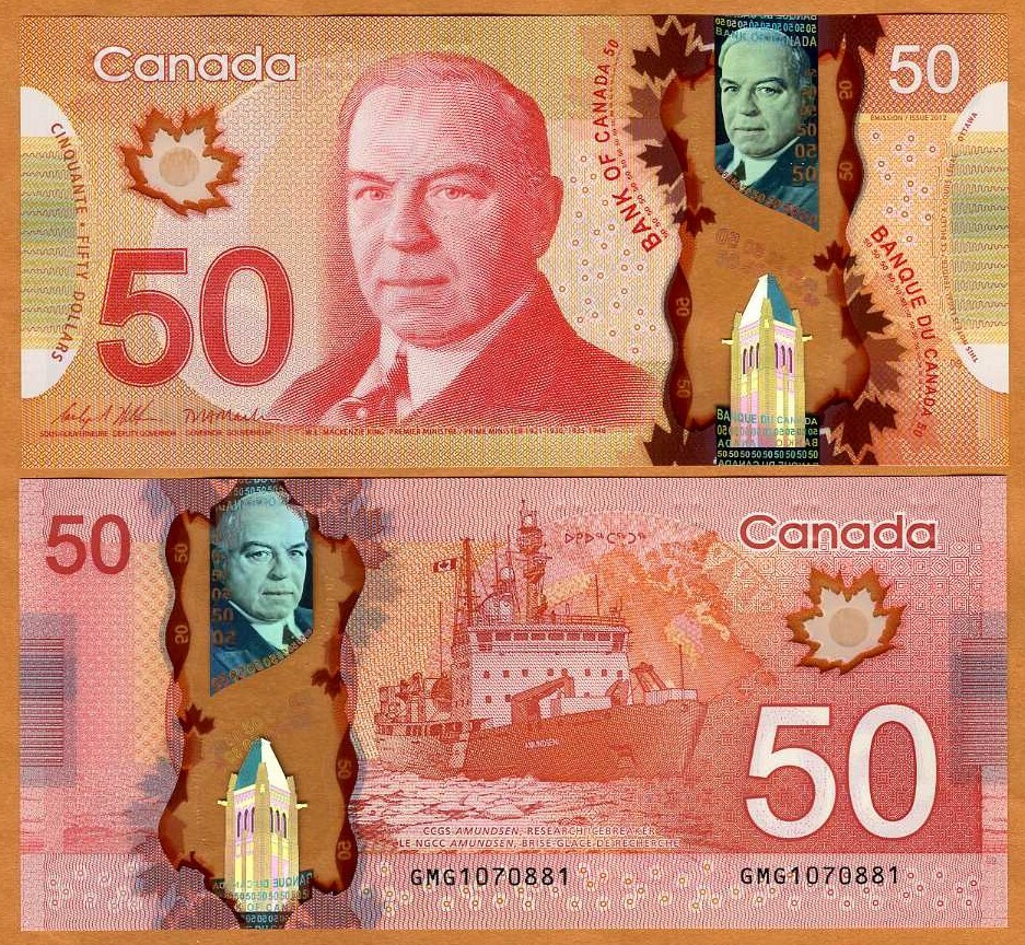 Bank of Canada, $50, 2012, Polymer, P-109c, UNC