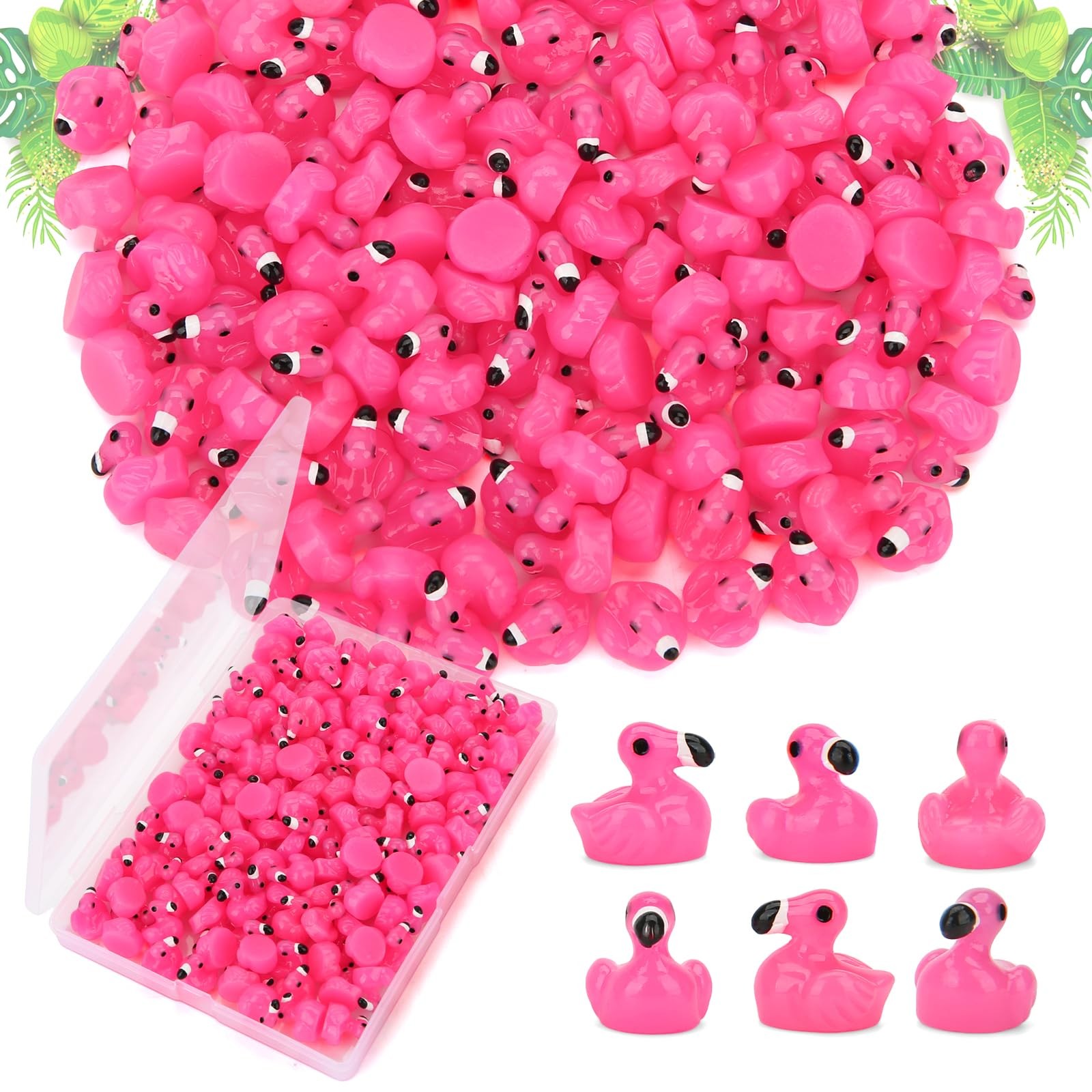 Mini Resin Flamingos and Ducks Tiny Animal Figurines for Crafts 120 PCS