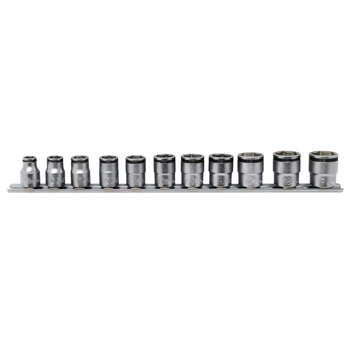 RS3450M/11 Ko-ken USA 3/8 Sq Dr NUT GRIP Socket Set 8mm-19mm - 11 piece - RS345
