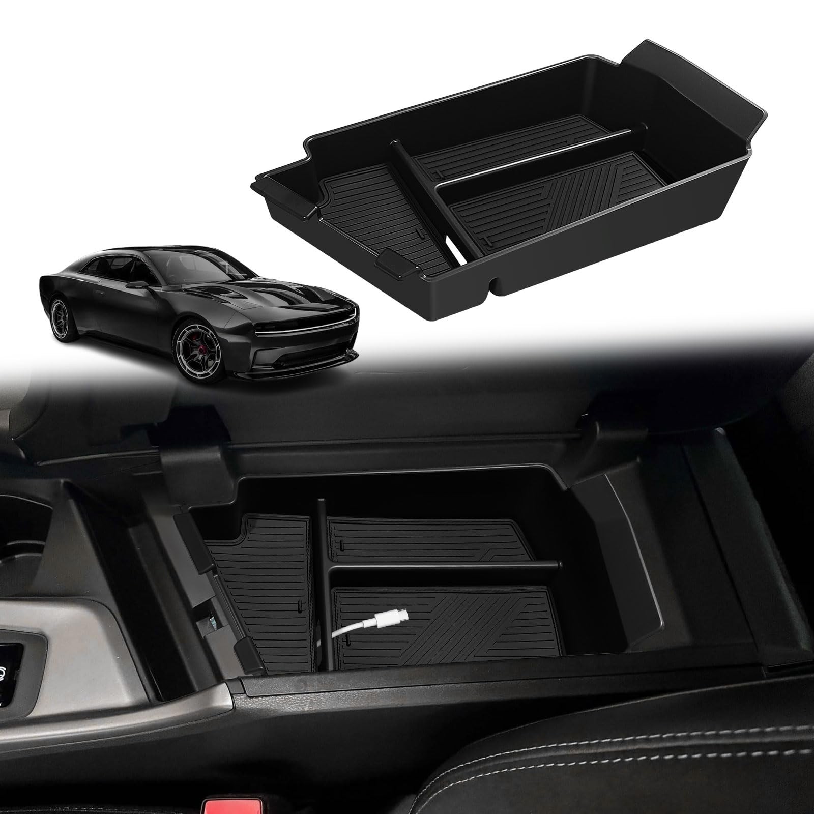 Center Console Organizer For Dodge Charger Daytona Accessories Tray 2024-2025