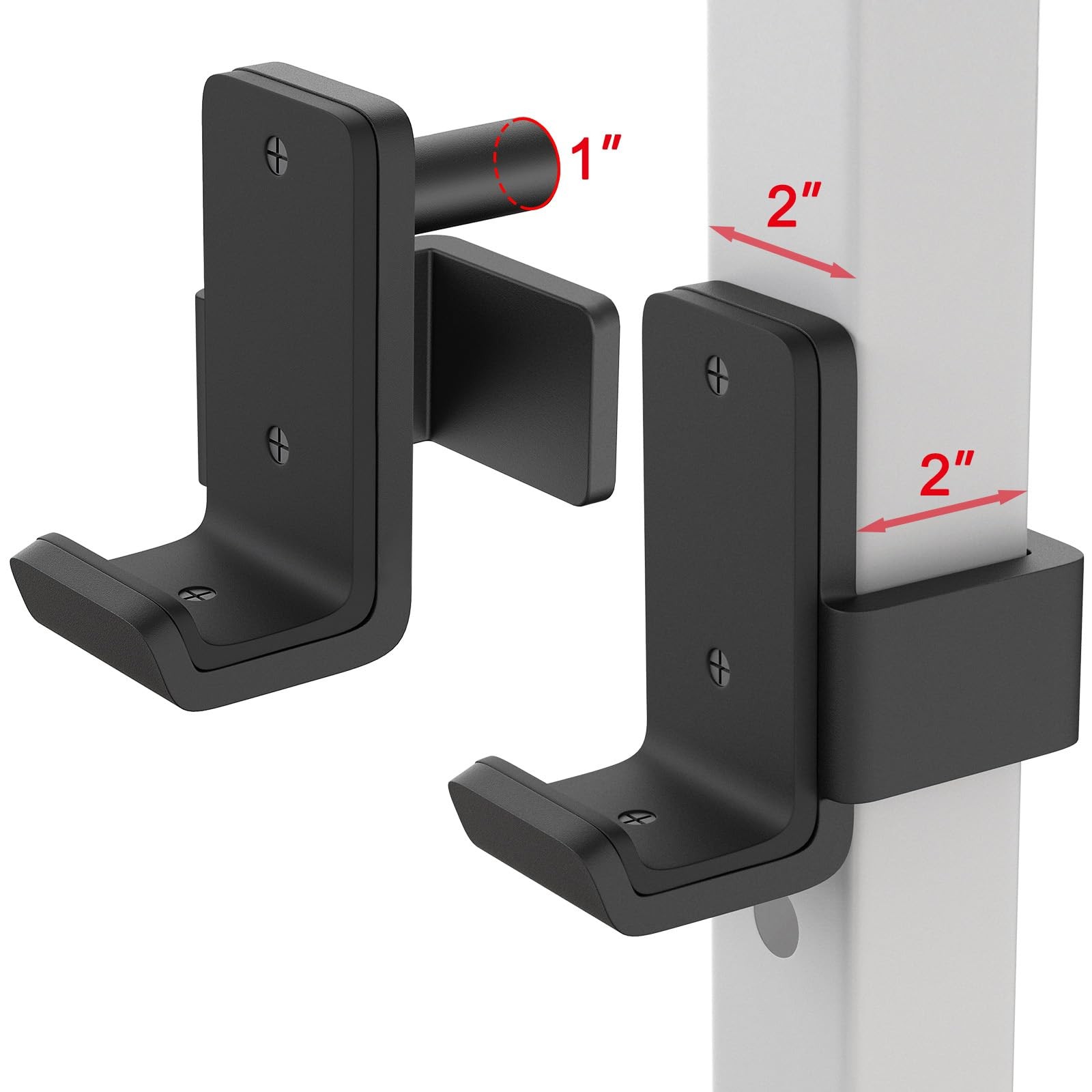 SELEWARE J Hooks for Power Rack, Heavy Duty Barbell J Cups for 2" x 2" Tube S...