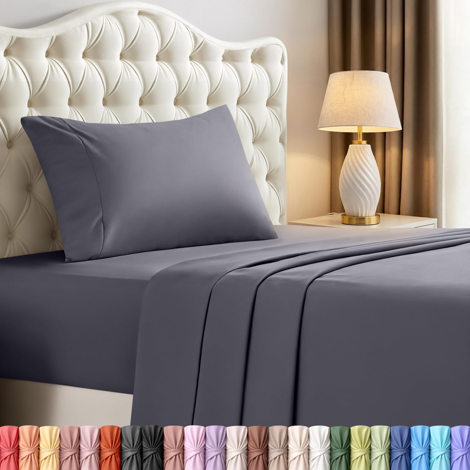 Twin Size Sheet Set – 3 Piece Bed Sheets, Soft and Breathable Microfiber, Inc...