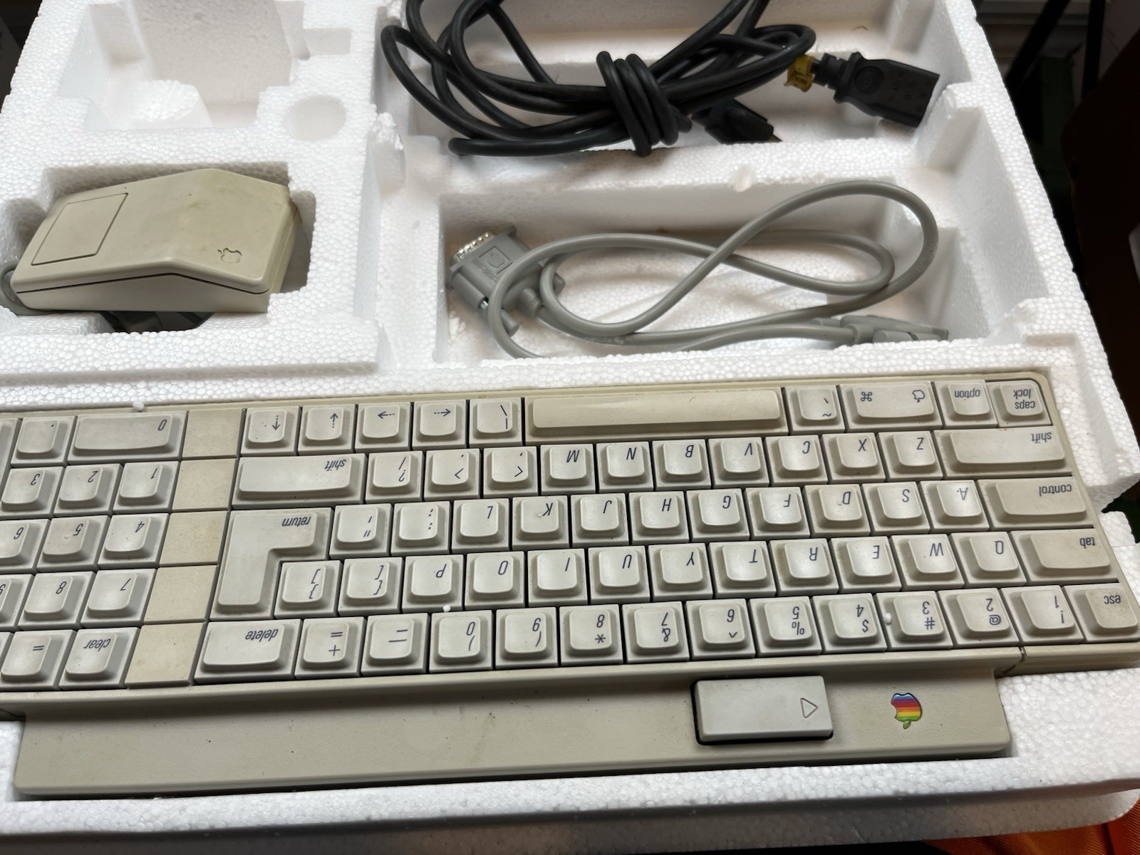 Apple IIGS A2S6000 Computer w/ Original Box, Keyboard, Mouse, Cable Book Works
