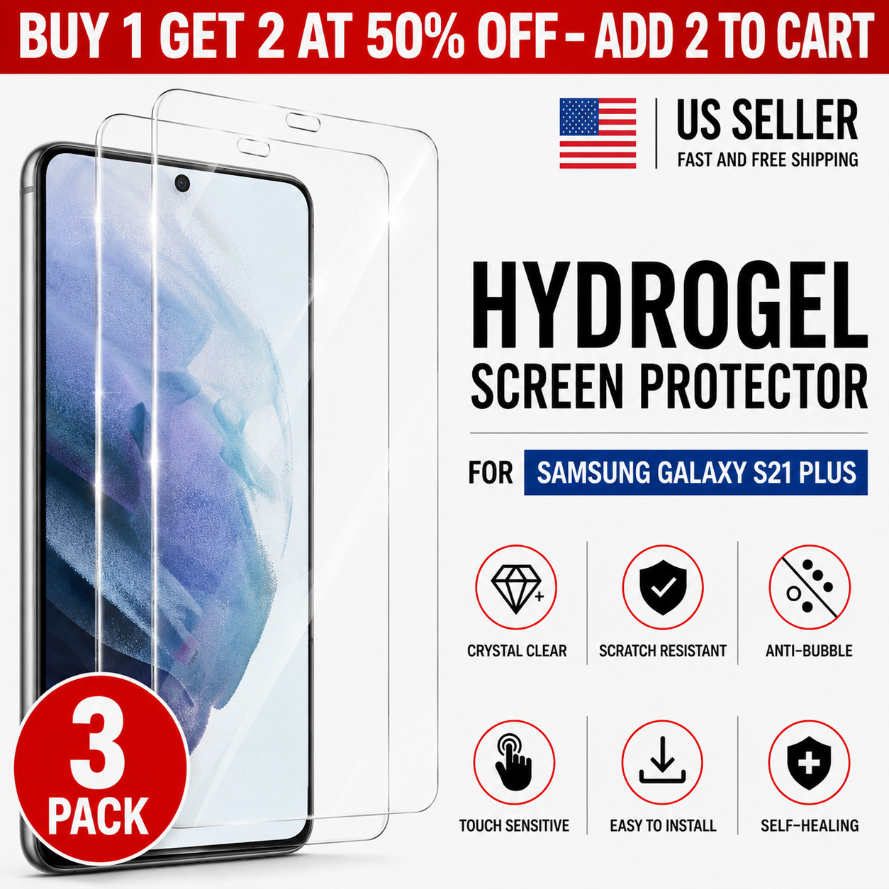 Samsung Galaxy S21 Plus Screen Protector 3 Pack