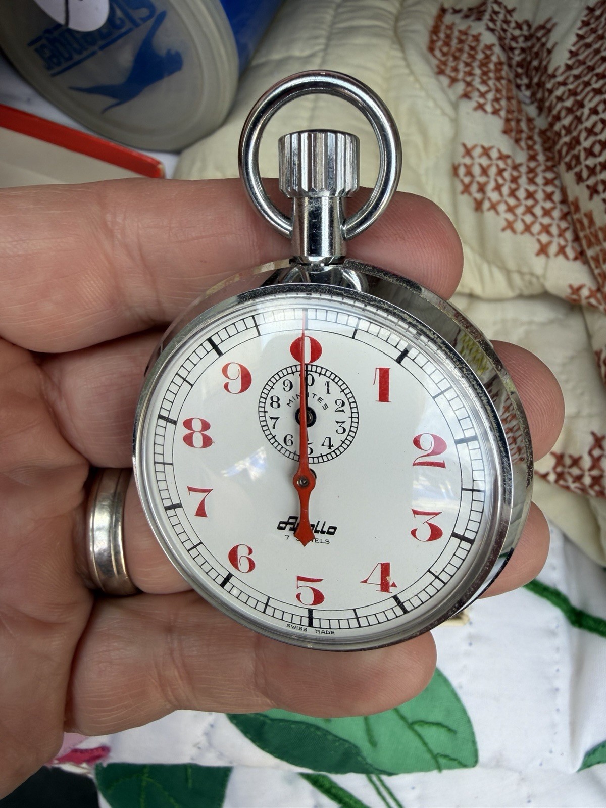 Vtg Aristo Apollo Mechanical Stopwatch Silver Timer with Box & Original Receipt!