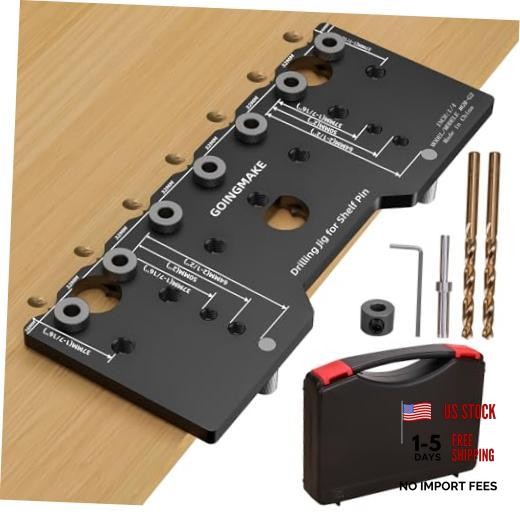 Shelf Pin Jig 1/4 Inch Aluminum Alloy Shelf Pin Drilling Jig Drill Guide for