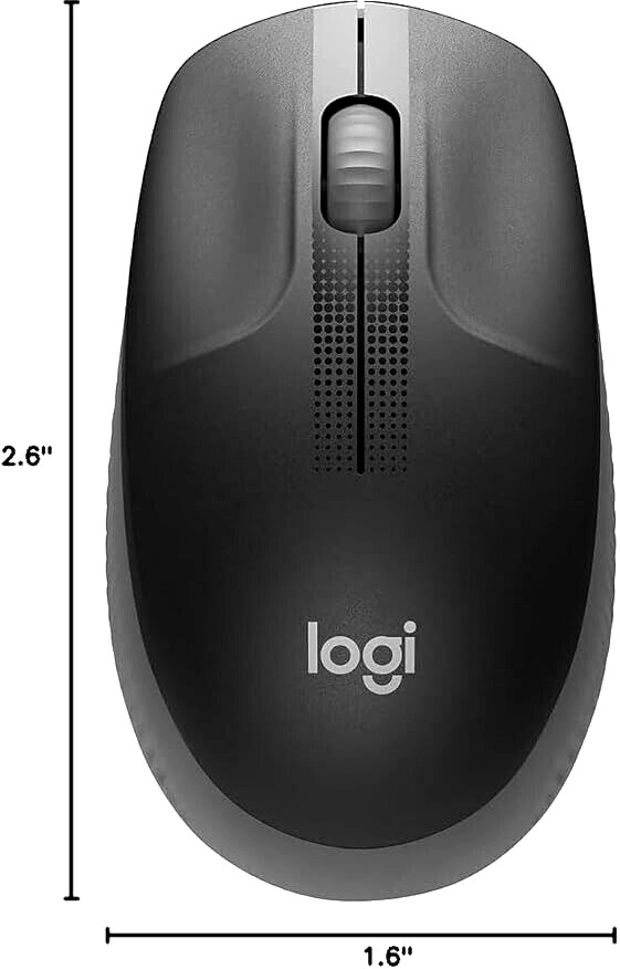 OEM Logitech Wireless Mouse M190 - Full Size Ambidextrous Curve Designs Charcoal
