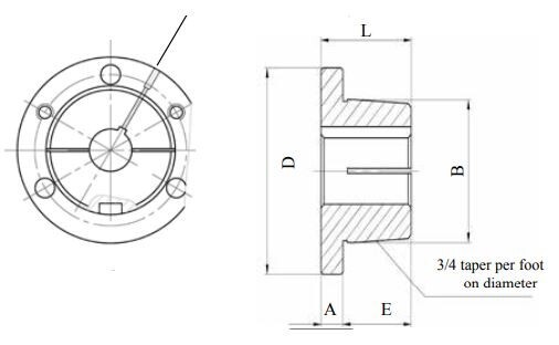P1-5/8" Double Split Taper Lock Bushing