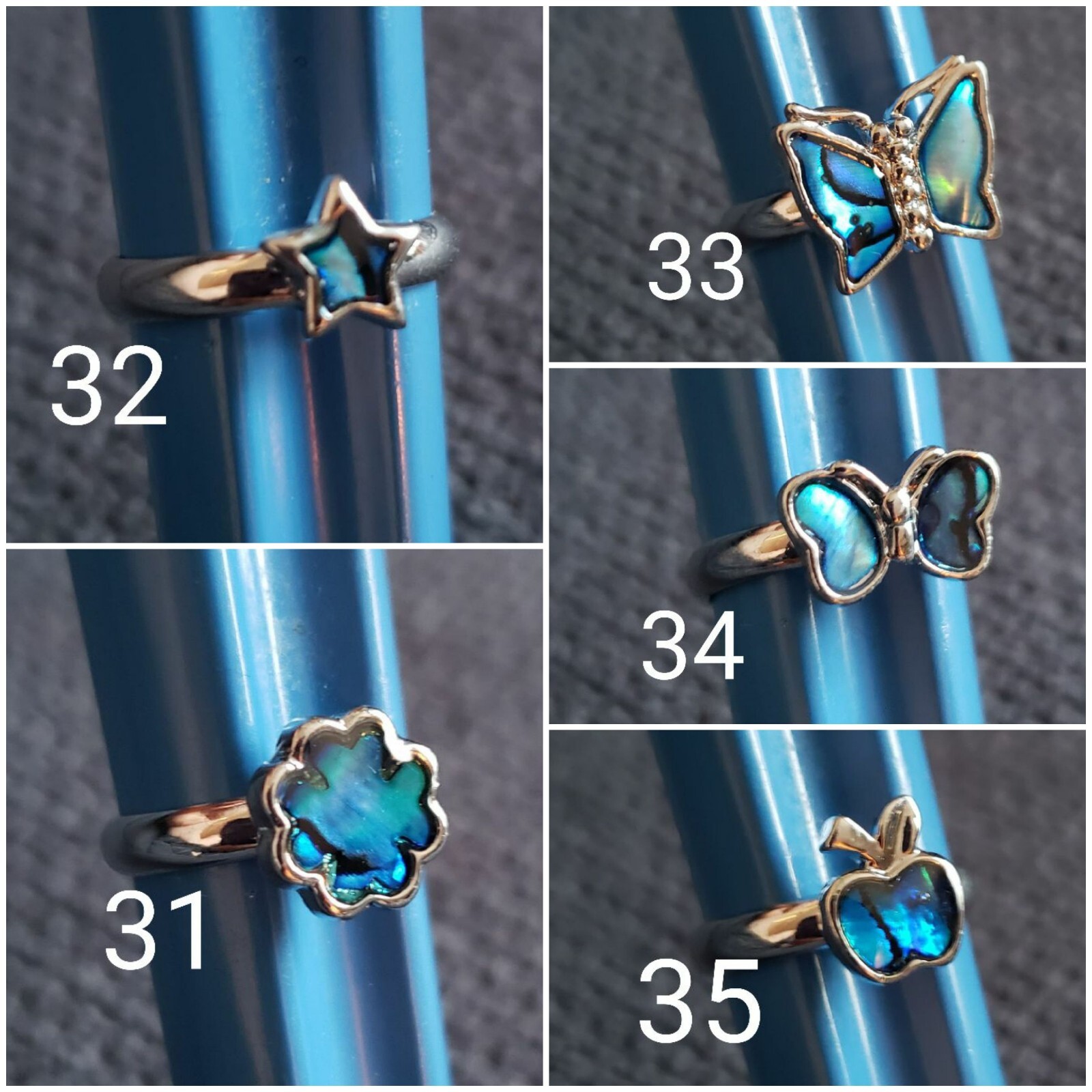 LOT OF 15 RANDOM TOE RINGS ADJUSTABLE IRIDECENT STONE HEART SUN STAR NO REPEATS