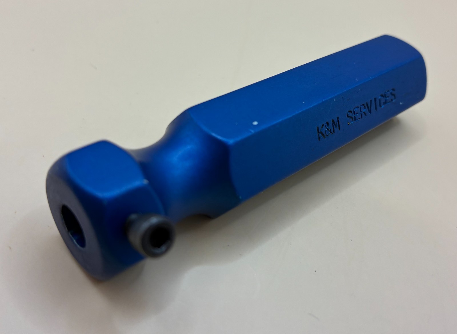 K&M Precision Neck Turner Reamer Primer Adapter ANODIZED BLUE Handle