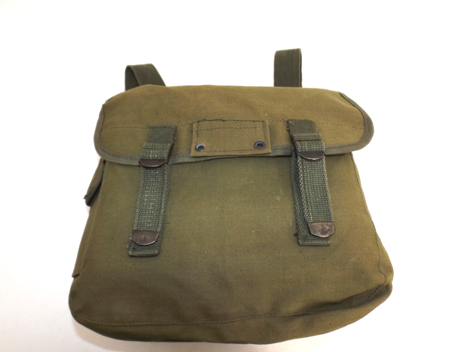 OD Green Military Style Haversack Pouch Musette Bag - 11" x 10" x 6"