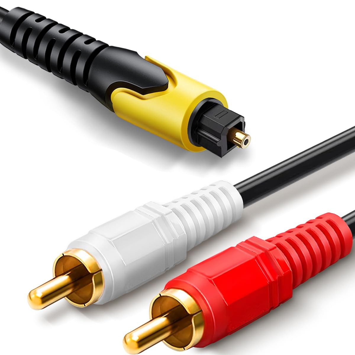 192KHz DAC Optical to RCA Converter, Optical Audio Cable to L/R Stereo Audio ...