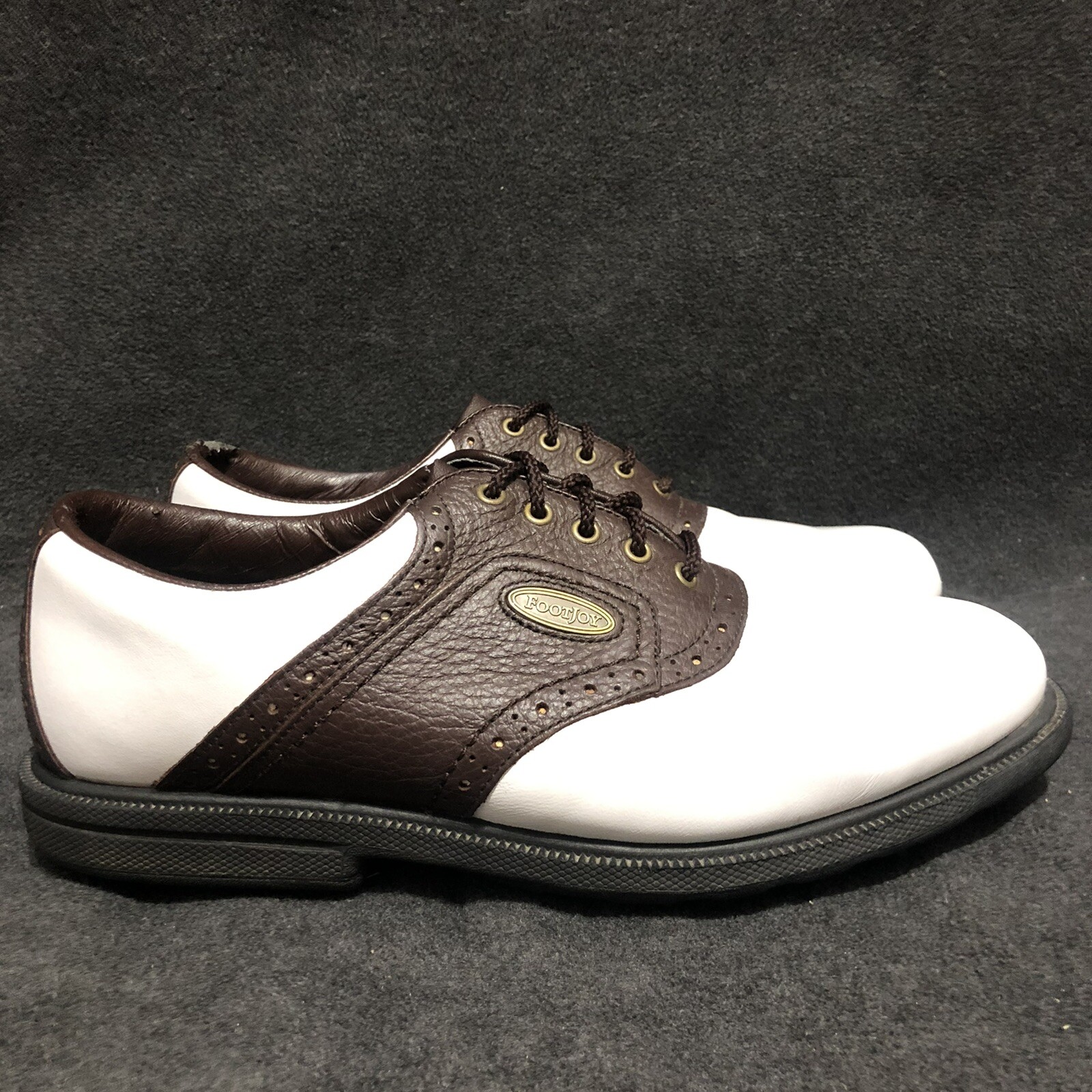 Footjoy Mens Size 8 M Golf Shoes Style 57703 Brown White Saddle Comfort Lace Up