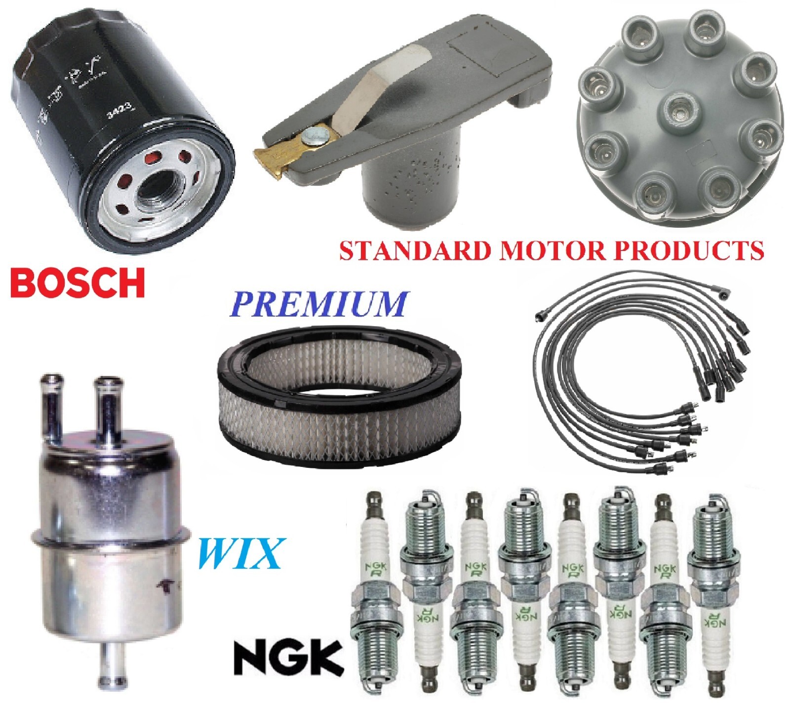 Tune Up Kit Air Oil Fuel Filters Cap Wire Plugs For JEEP CJ5 V8 5.0L 1978-1981