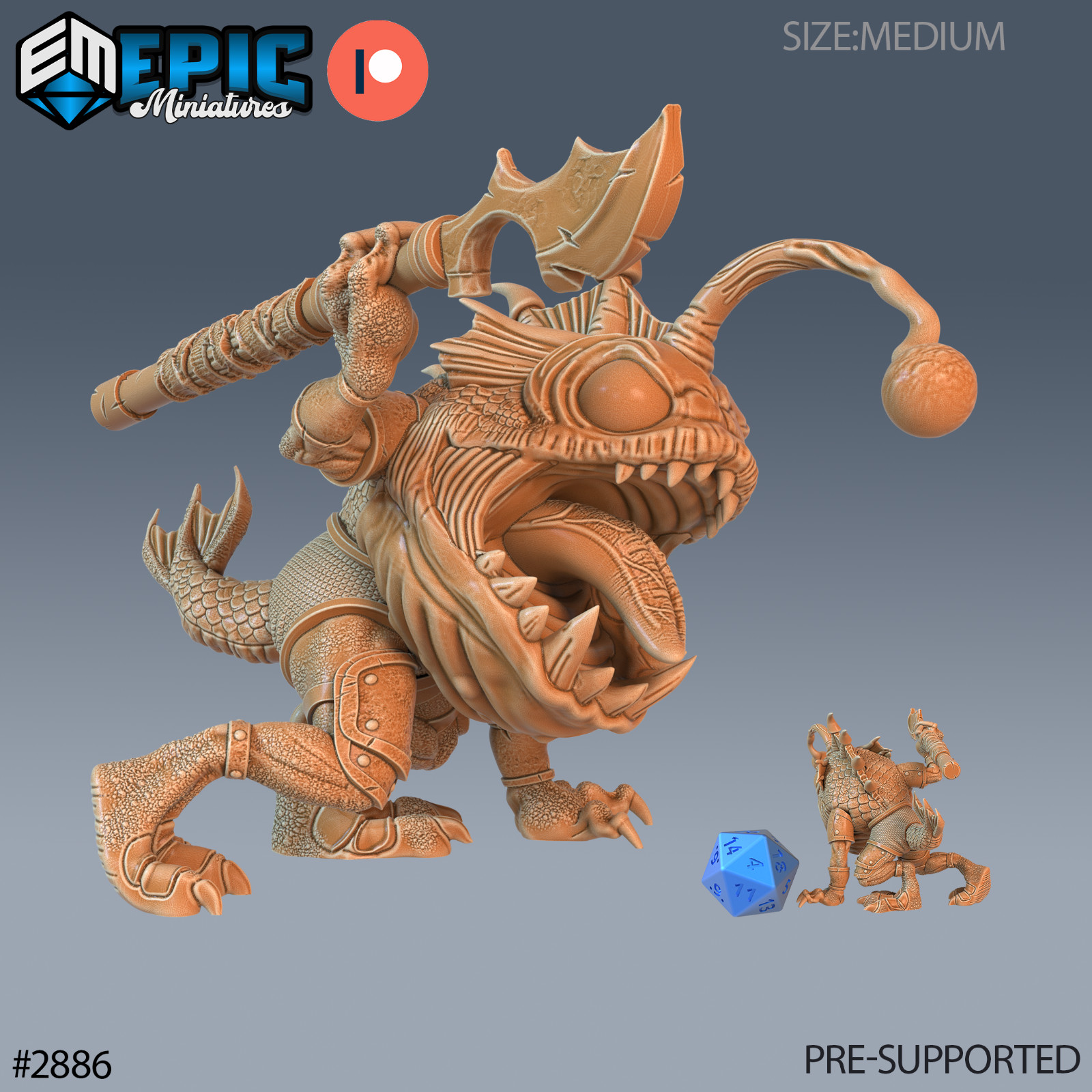 Anglerfish Folk C | Epic Miniatures | RPG D&D Pathfinder Wargaming