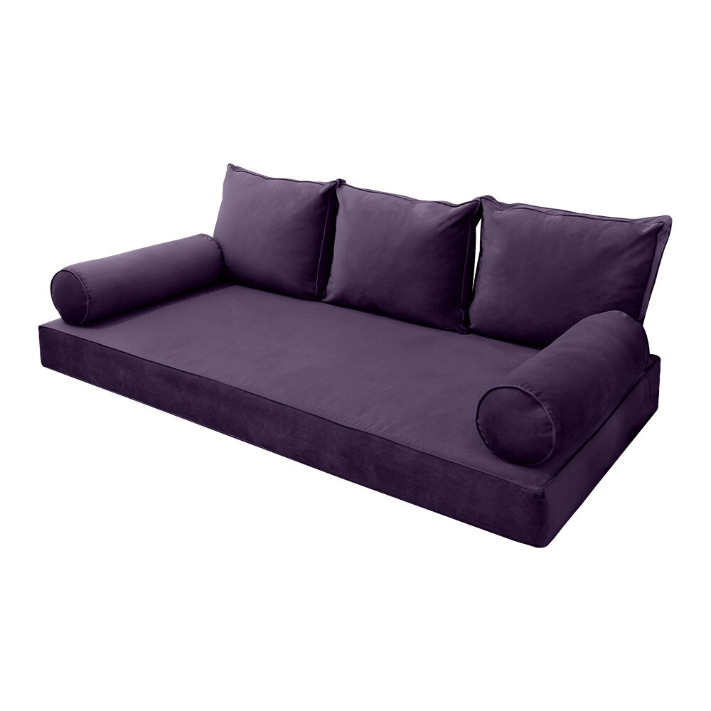 |SLIPCOVER ONLY| S.V3 Velvet Daybed Mattress Pillow Pipe Trim Twin-XL AD339