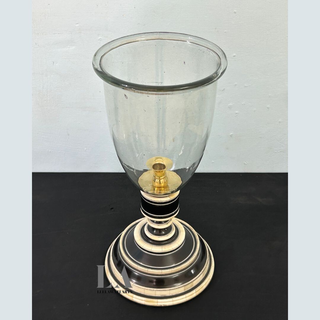 Leelawati Arts : Luxury Home Décor Wood Bone Inlay Hurricane candle holders base