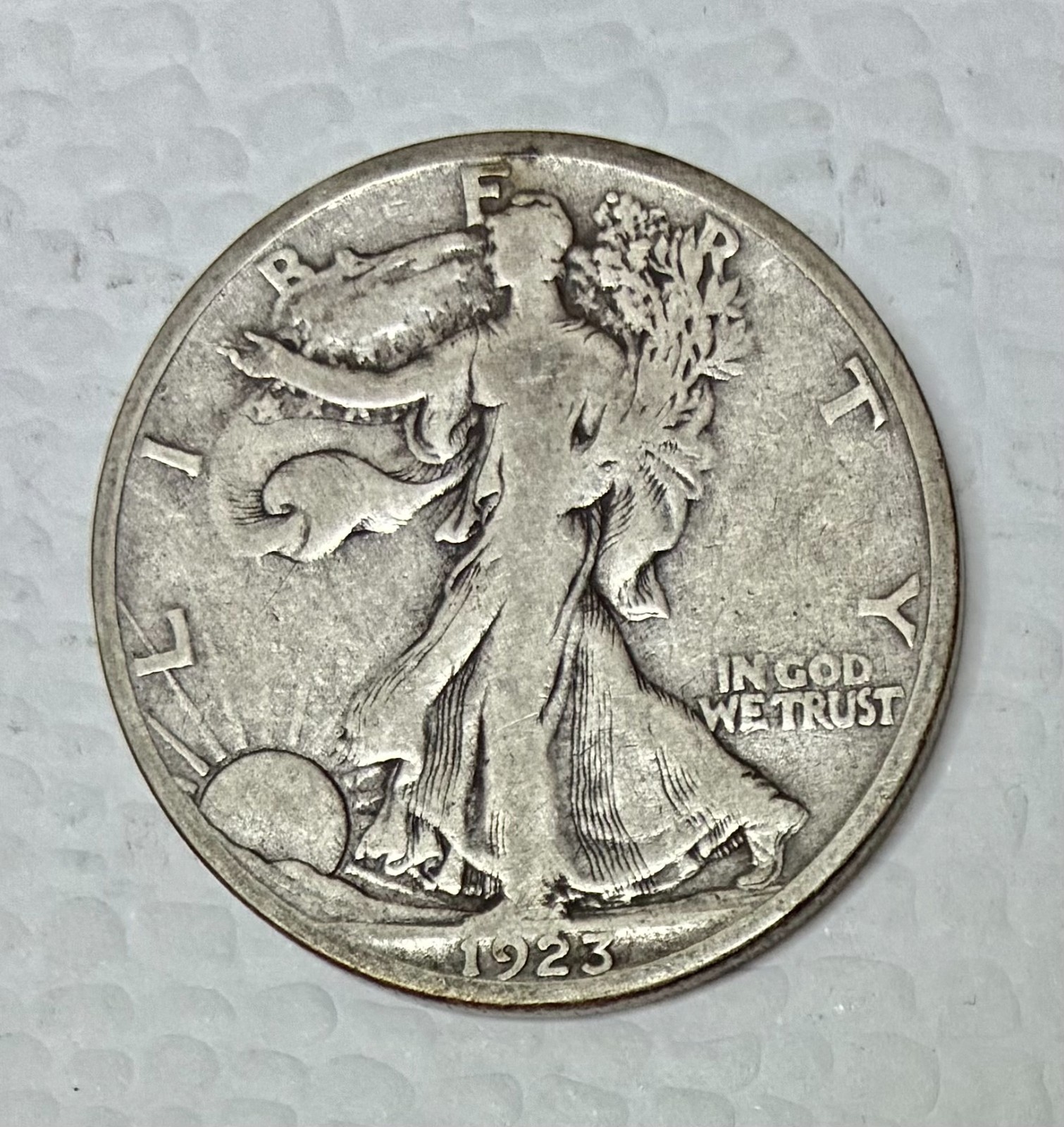 1923-S Silver Walking Liberty Half Dollar, Fine Condition, Better Date!