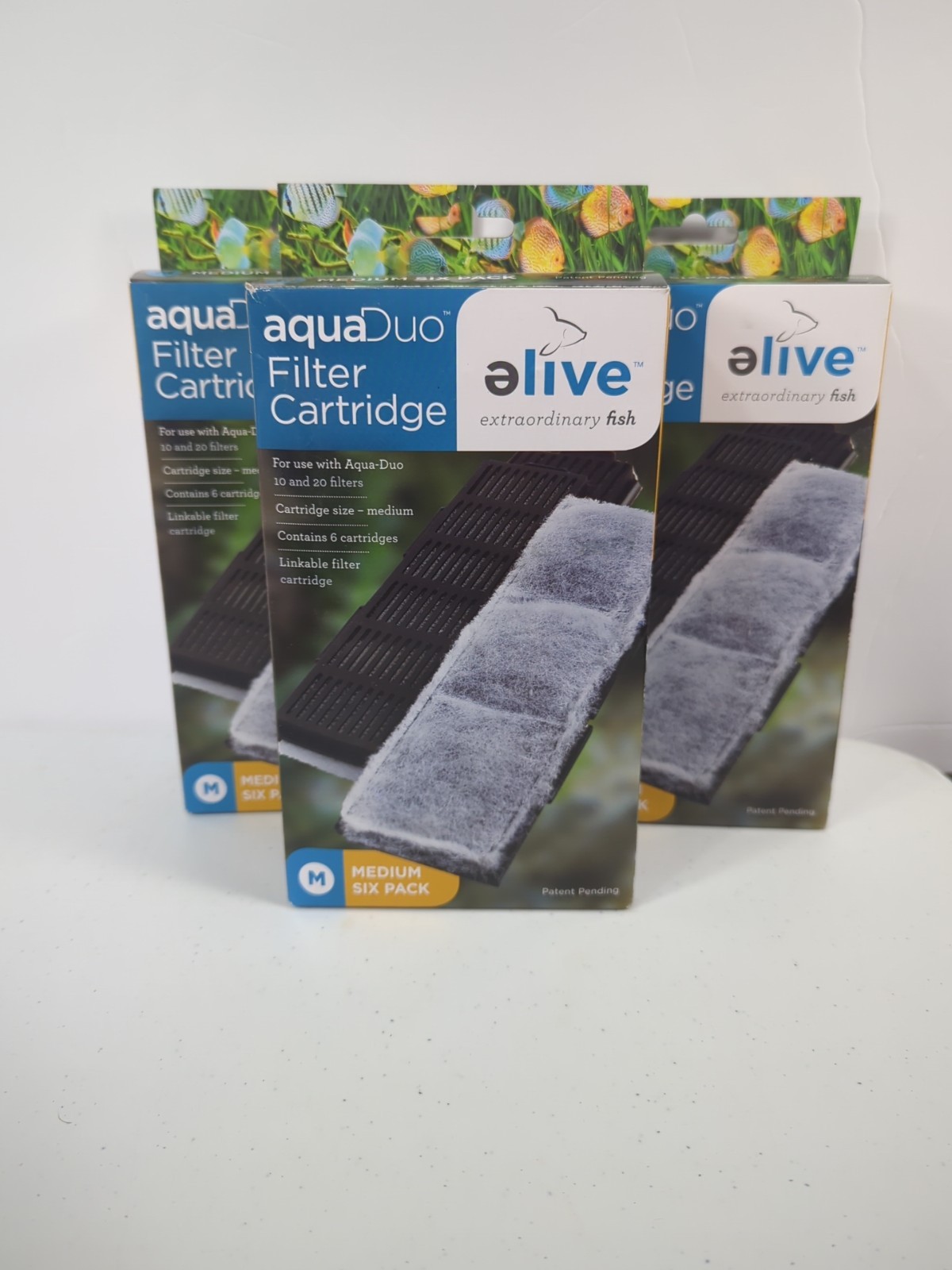 3 Boxes Elive AquaDuo Filter Cartridges Medium 10 & 20 Filters Fish Tank