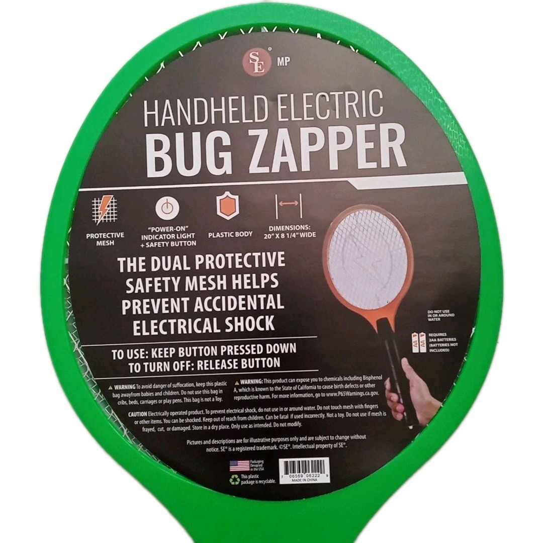 2x Electric Bug Zapper Handheld Fly Swatter Mosquito Killer Insect Racket Two Pc