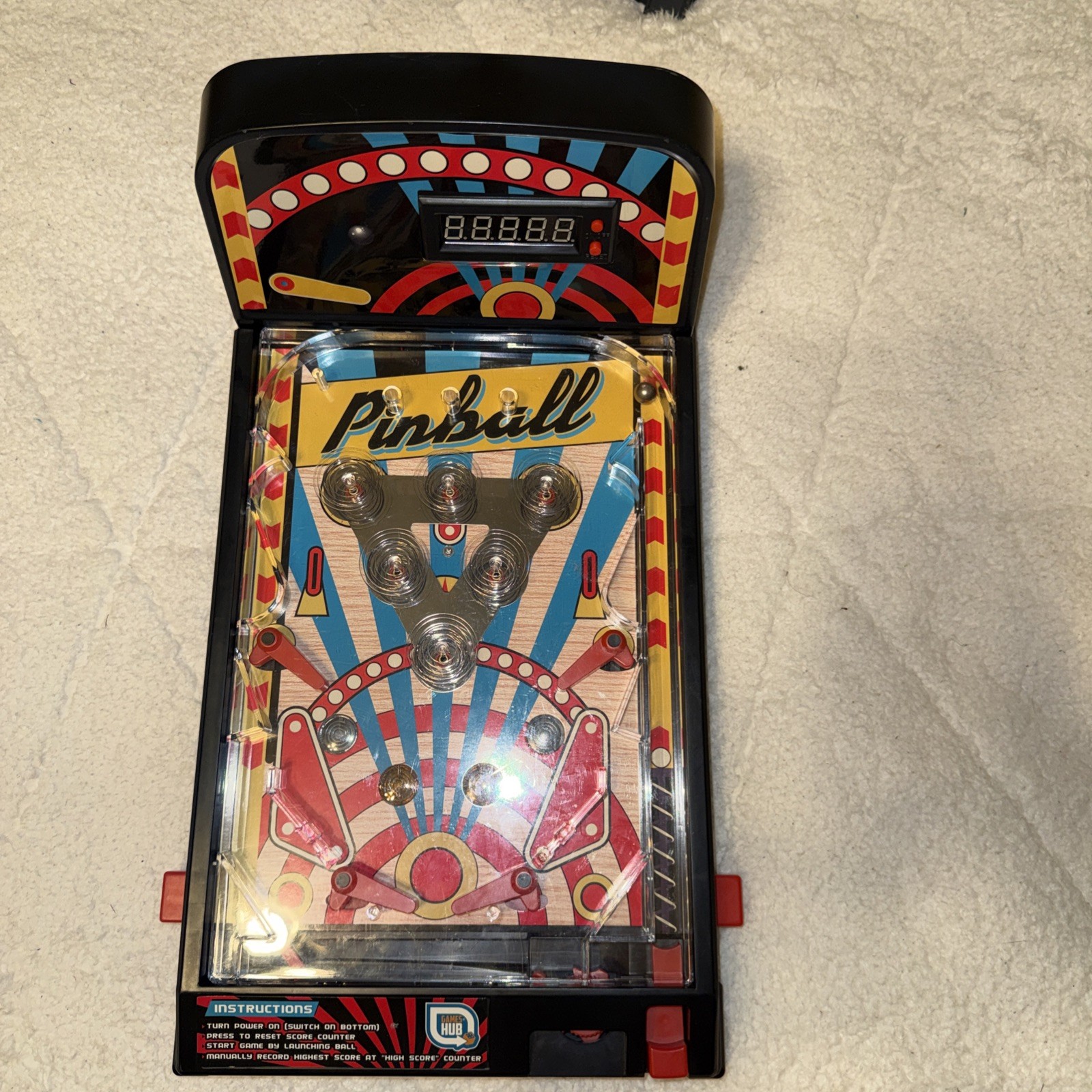 GAMEROOM PRODUCTS Portable Gaming System Tabletop Pinball Game 16in NEW RARE