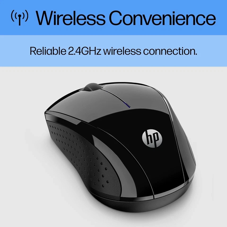 HP - X3000 G3 Wireless Optical Ambidextrous Mouse - Wireless - Jet Black