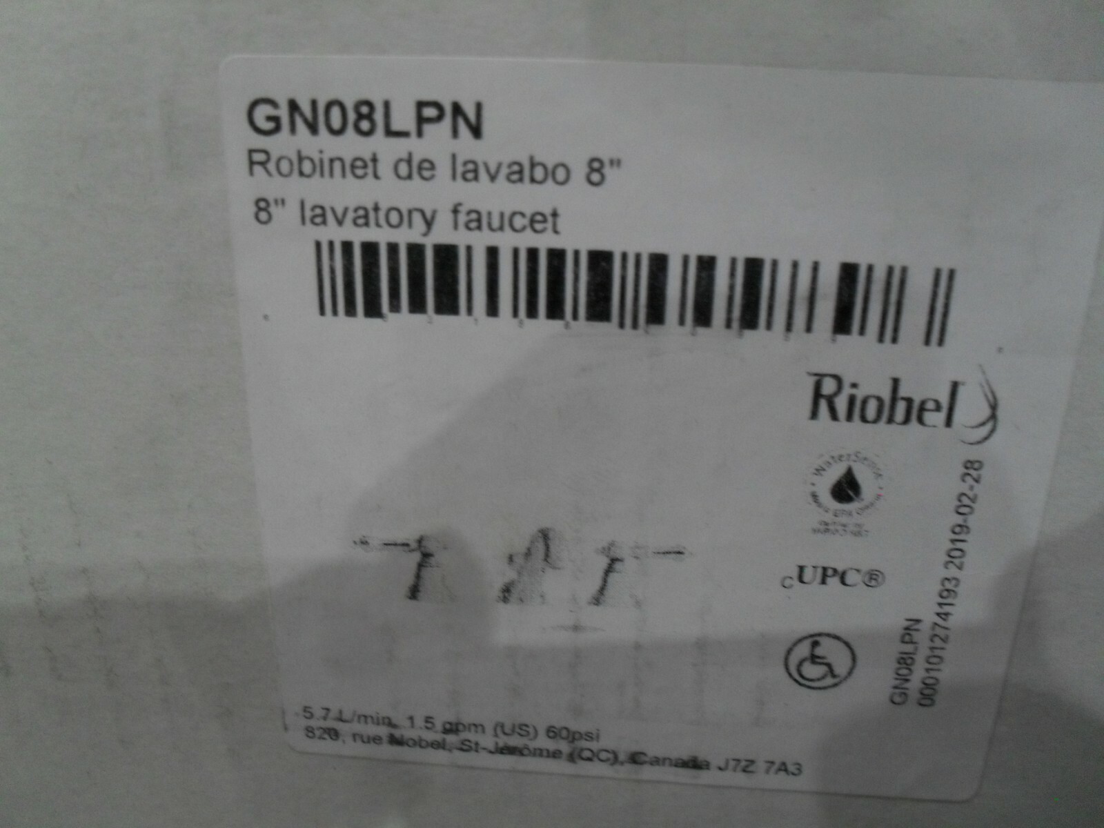 Riobel GN08LPN Classic 8" widespread Bathroom Lav faucet Polished Nickel