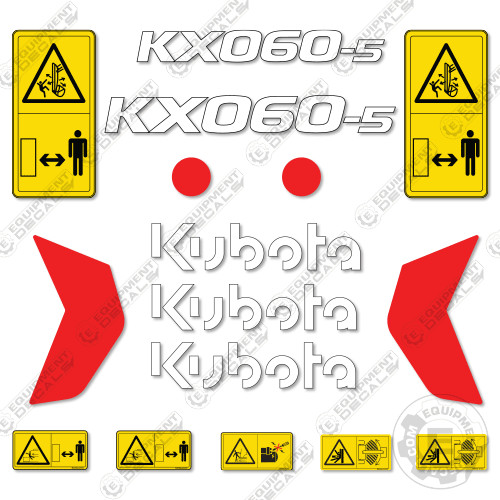 Fits Kubota KX060-5 Decal Kit Mini Excavator - 7 YEAR OUTDOOR 3M VINYL!
