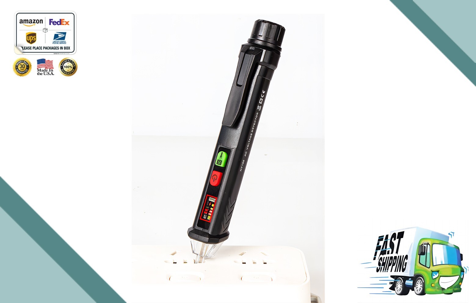 2x Non-Contact Voltage Tester Pen | Electrical Sensor Detector | Safe LED Tool