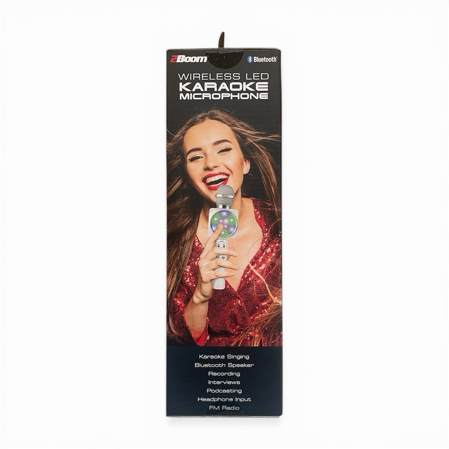 2Boom Wireless LED Karaoke Microphone Bluetooth Rechargeable Portable