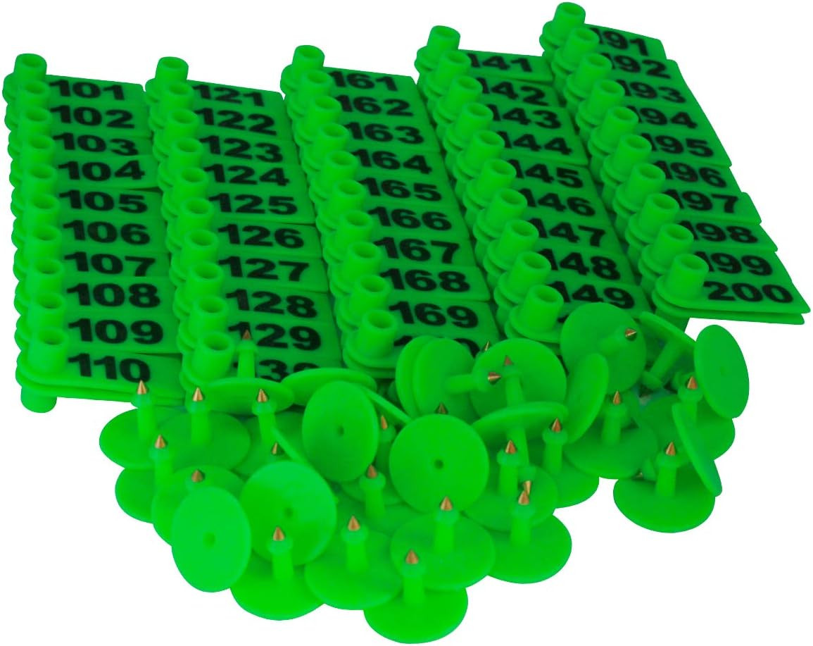 101-200 Number Plastic Tags Livestock Animal Ear Tag for Marking Pigs Cattle She