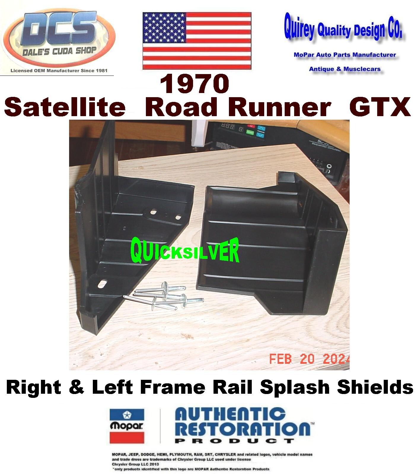 1970 Satellite Road Runner Front Frame Rail K Frame Shields 2925348 9 MoPar USA