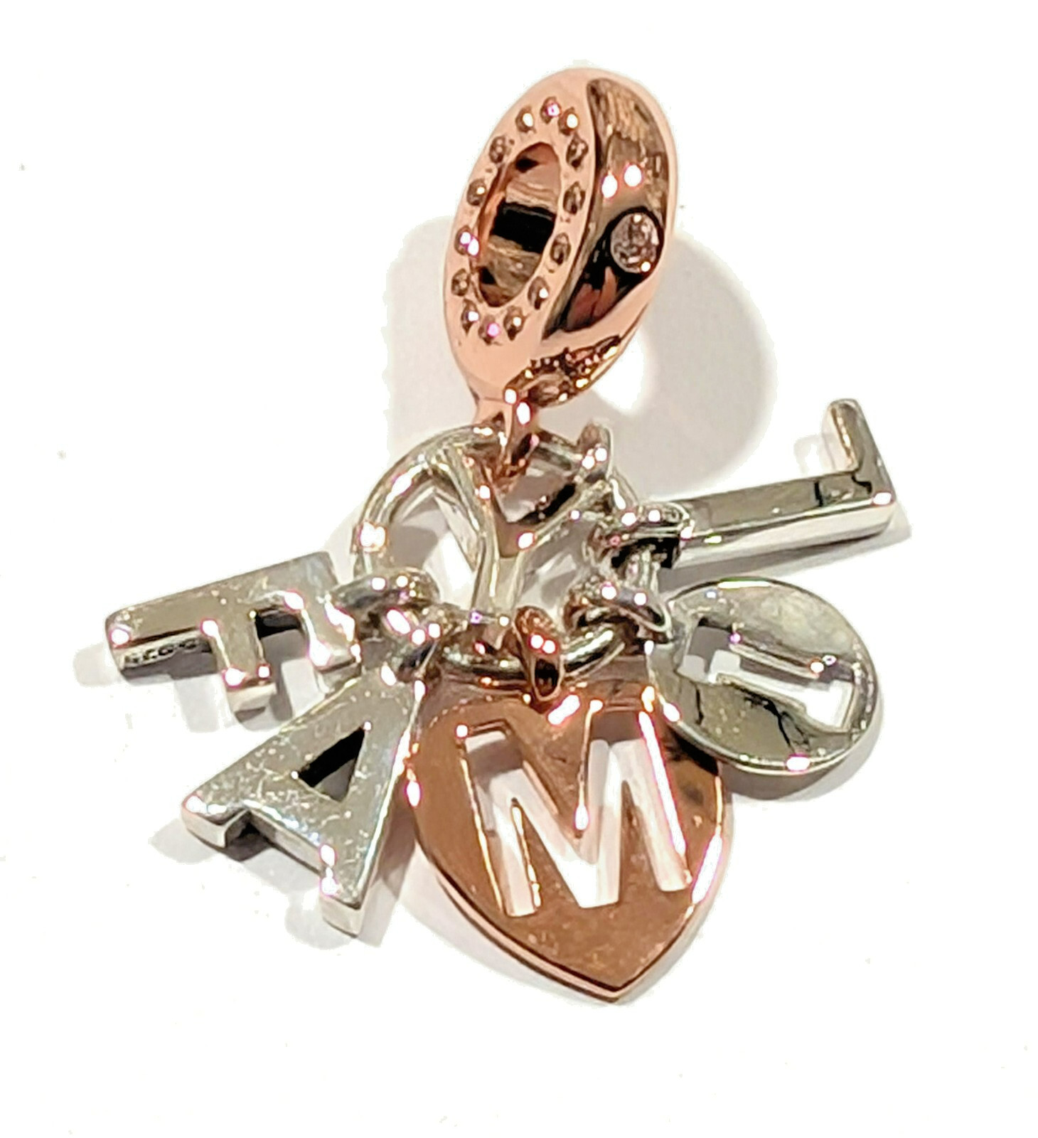 Authentic Pandora Charm,  ROSE Perfect Family  Dangle, 787785CZ, Silver, ROSE