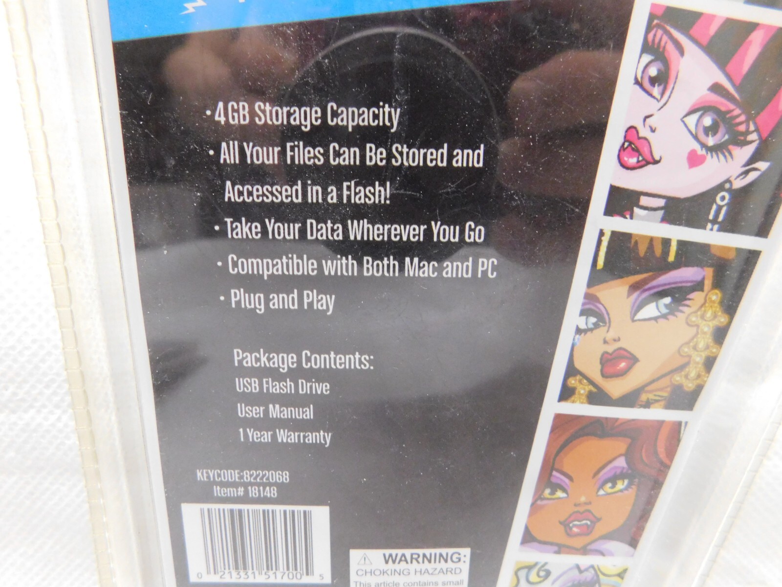 Monster High 4GB USB Flash Drive Compatible with Mac and PC