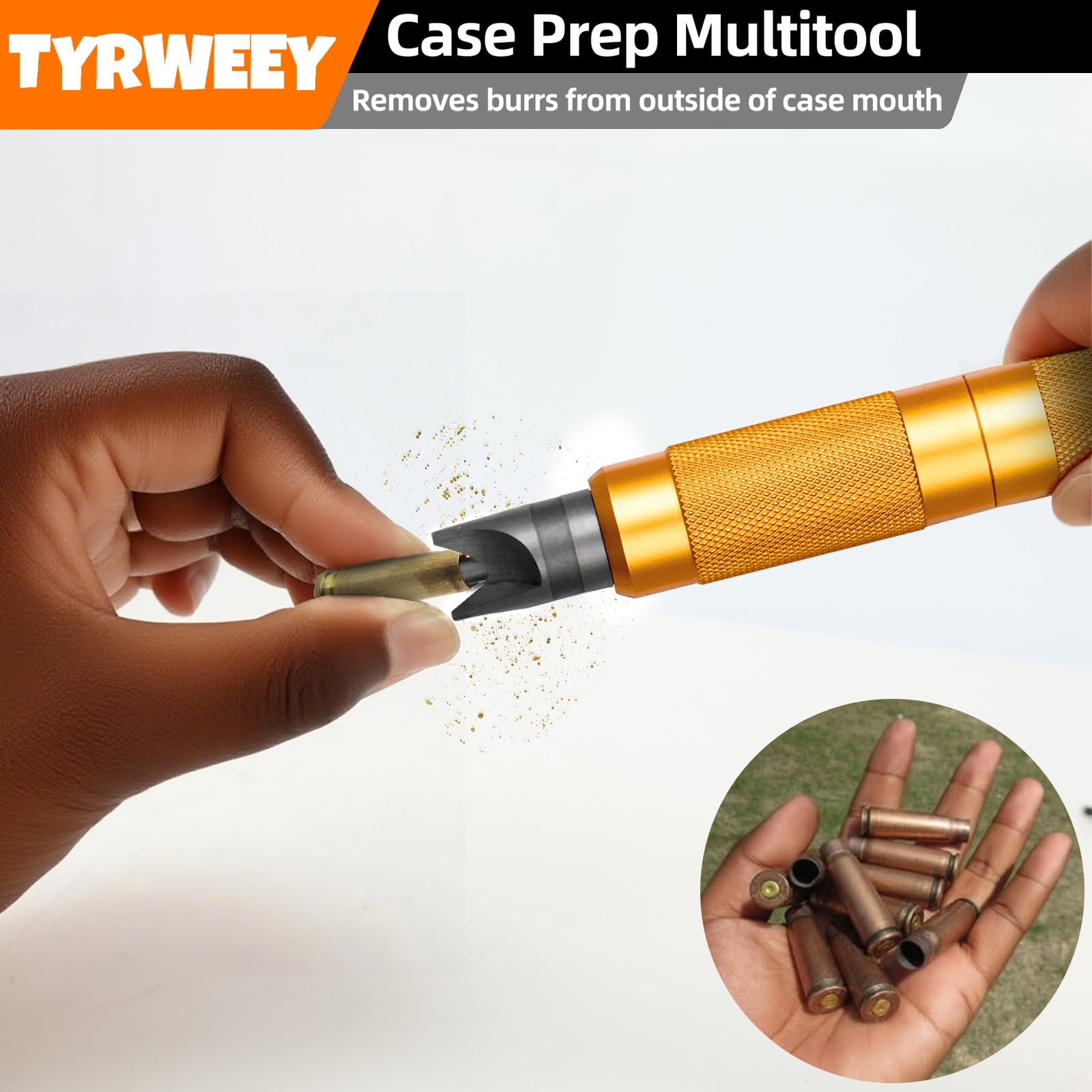 TYRWEEY Case Prep Multitool, Chamfer Deburring Tools for Orange