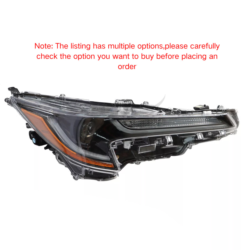 For 2023 2024 Toyota Corolla LE LED Headlight Headlamp Black Right/Left/Pair