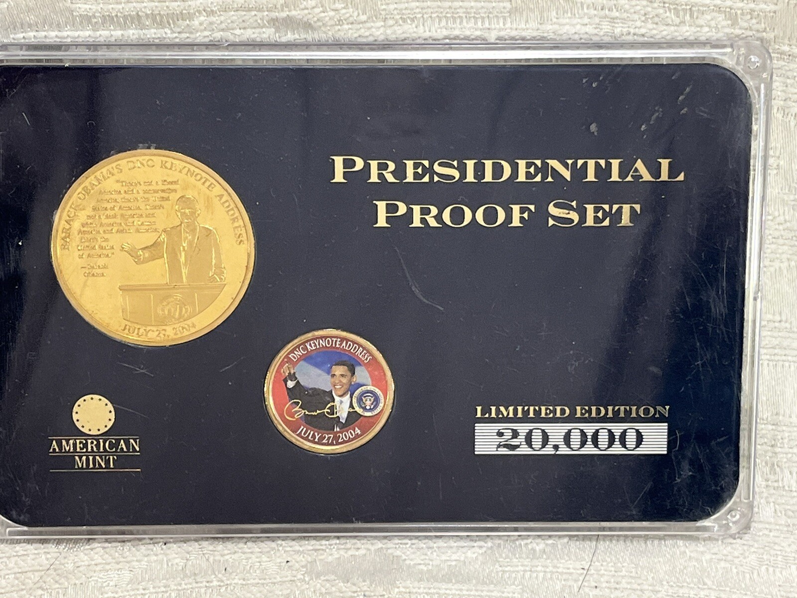 24K Gold Layered 2004 Barack Obama's NDC Keynote Address Set -- 5630