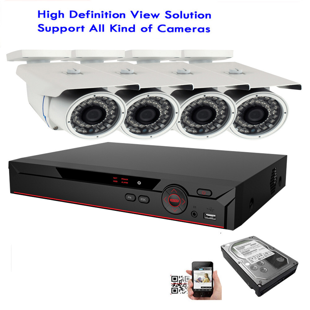 4Ch 6MP TVI DVR 1080P 4-in-1 AHD 2.6MP 2.8-12mm Lens  Security Camera System