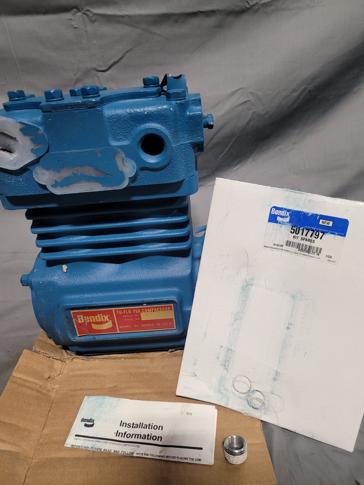 5002868 Genuine USA OEM Reman Bendix Air Compressor Tu-Flo 750 Mack 745-5002868X
