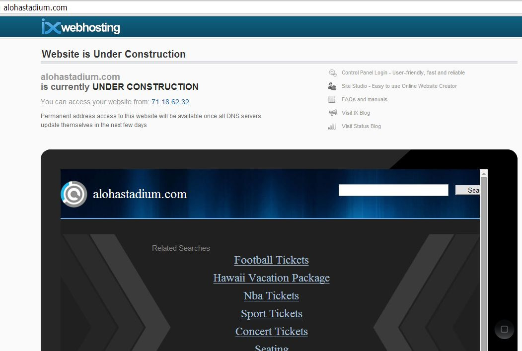 Domain for sale - ALOHASTADIUM com net org