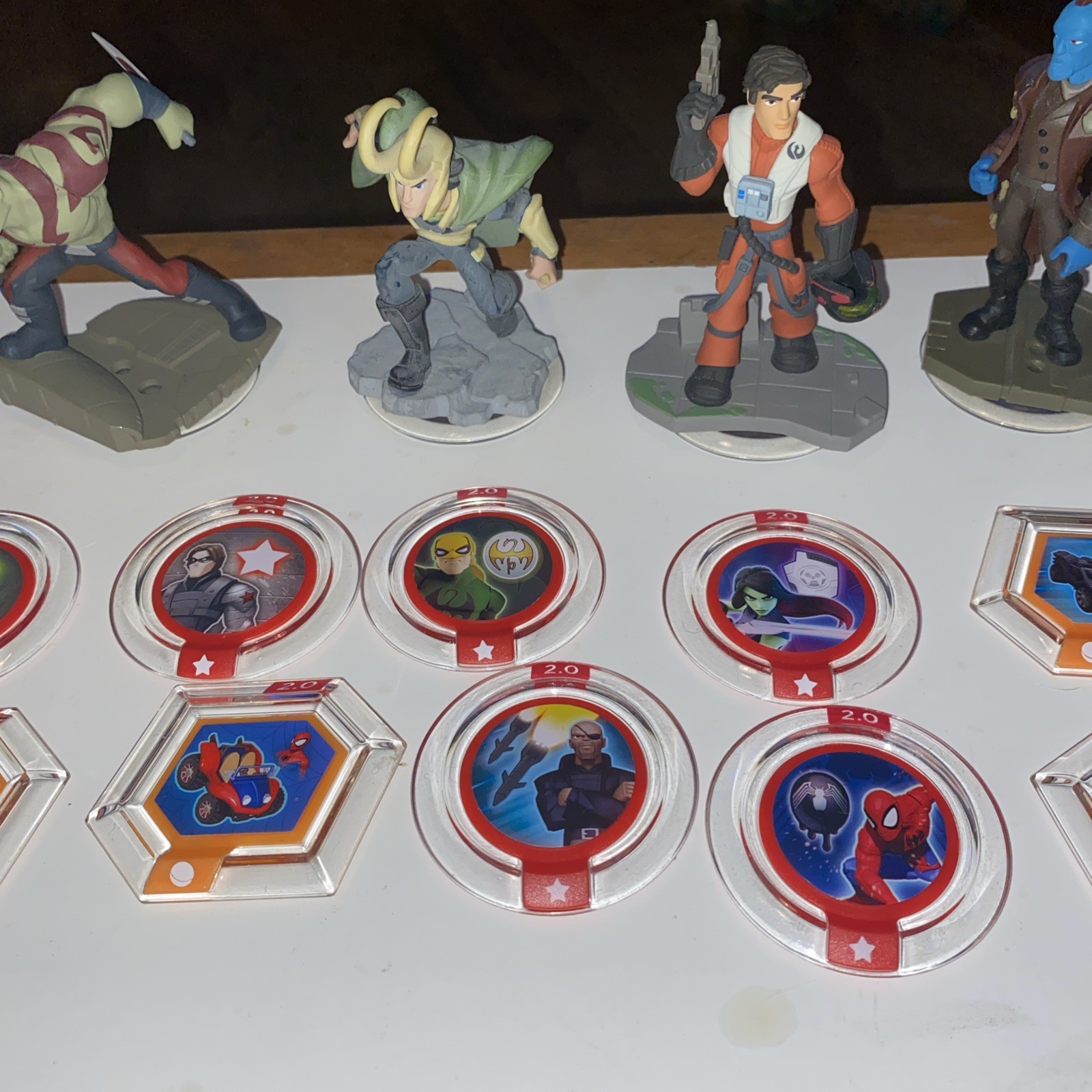Disney Infinity Figures Lot of 4 Figures & 10 Power Discs