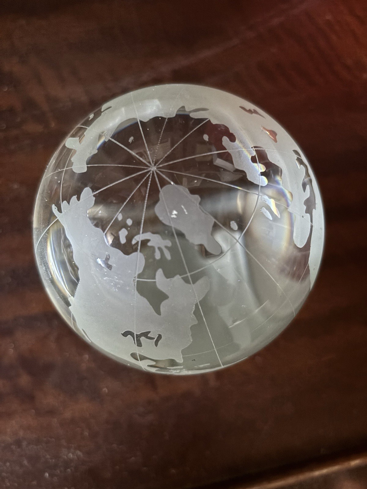 Clear Glass Globe 4 1/2 Diameter perfect condition comes with base FAST SHIPPING
