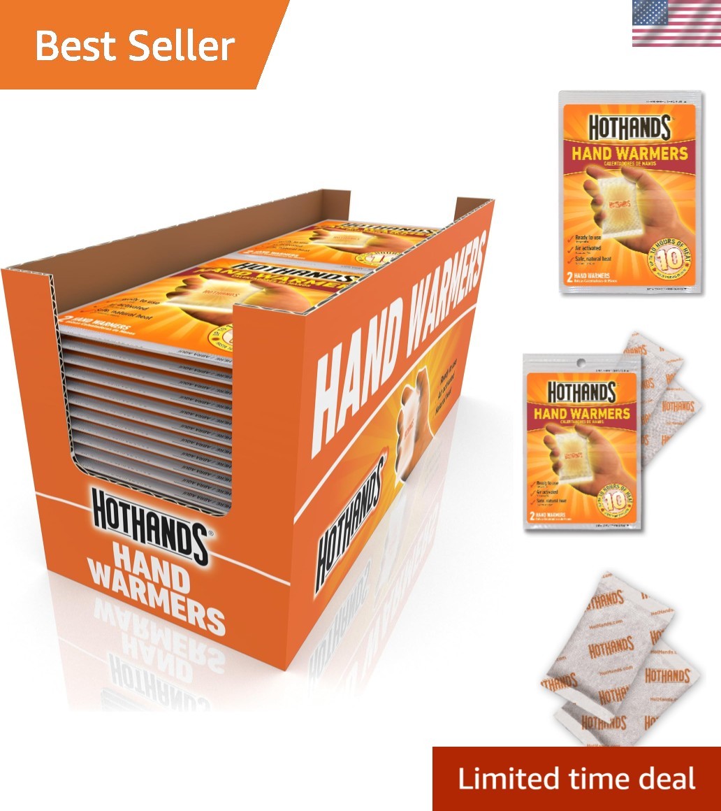 Hand Warmers - Long Lasting Safe Natural Odorless Air Activated Warmers - Up to