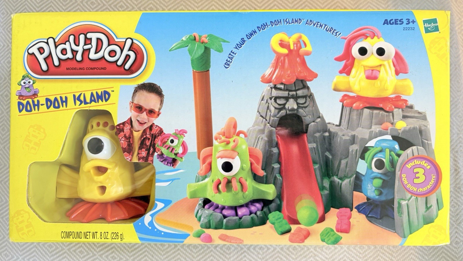 NEW SEALED PLAY DOH - Doh Doh Island Adventures Volcano Tiki Playset 2002 Hasbro
