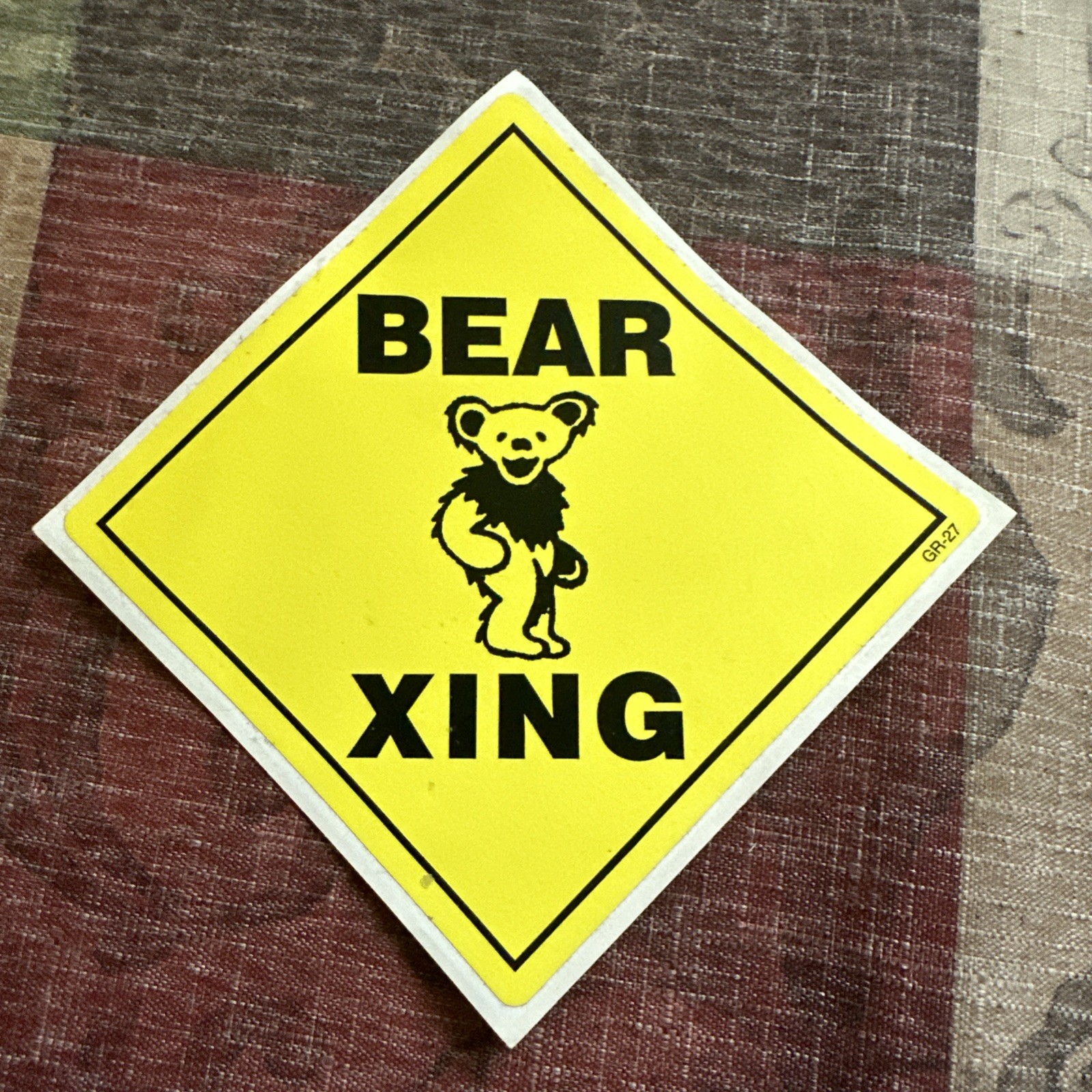 Vintage 1990’s Grateful Dead Bear Xing Crossing Decal Sticker GR-27 Gypsy Rose