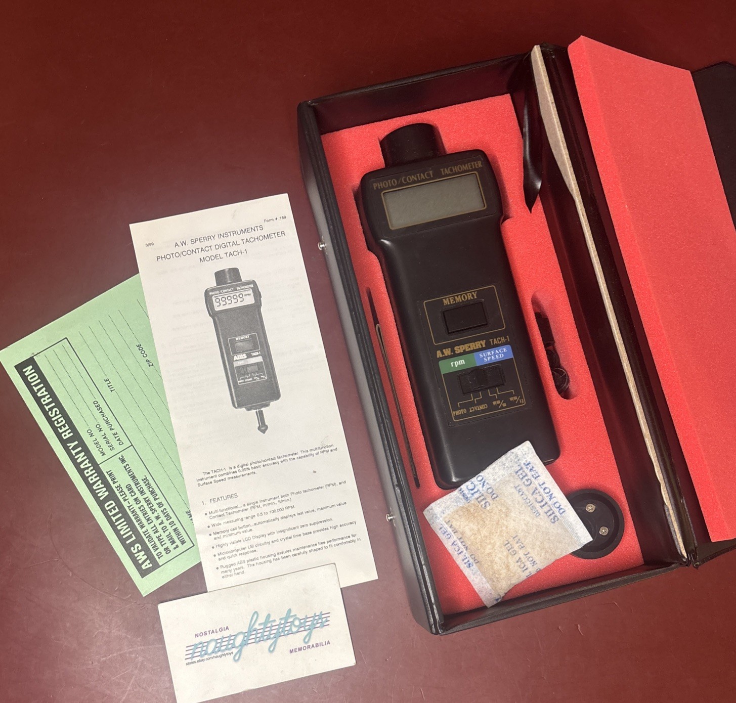 NEW w/ Box A.W. Sperry Tach-1 ~ Tachometer ~ RPM Measuring Tool