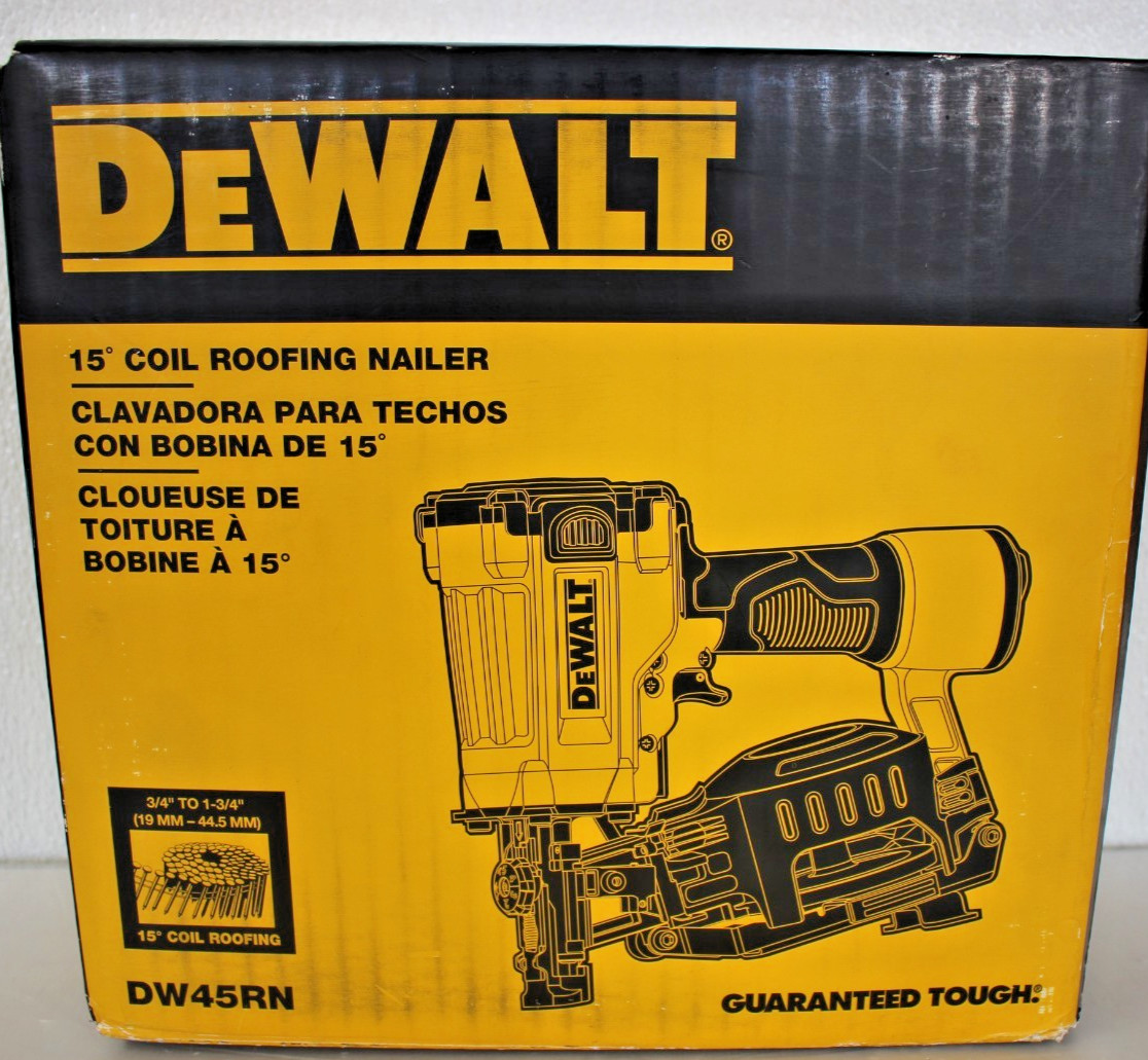 DEWALT DW45RN 15 Degree Coil Roofing Nailer - TOOL ONLY